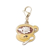 2Pcs 2 Colors Coffee Cup Alloy Enamel Pendant Decorations HJEW-JM02699-4