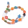 Rhombus Handmade Millefiori Glass Beads LK-R004-48-2