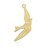 Nickel Free & Lead Free Golden Plated Alloy Bird Pendants PALLOY-J169-35G-NR-2