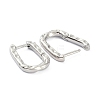 Textured Rectangle Brass Hoop Earrings LS-EJEW-B007-02P-2