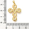 Brass Pave Clear Cubic Zirconia Pendants KK-M101-05G-02-3