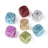 Spray Painted Opaque Acrylic Beads ACRP-T011-01-1