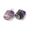 Natural Amethyst Copper Wire Wrapped Pendants G-H281-08P-09-3
