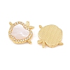 Natural White Shell Apple Link Connector Charms KK-Z140-06G-2