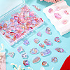64Pcs Gradient Color Transparent Glass Beads GLAA-TA0003-48H-5