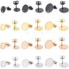 Unicraftale 48Pcs 12 Style Ion Plating(IP) 304 Stainless Steel Stud Earring Findings STAS-UN0039-36-1