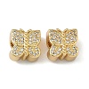 Brass Micro Pave Clear Cubic Zirconia Beads KK-L257-28G-1