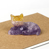 Natural Amethyst Cat Display Decorations WG85528-15-1