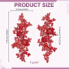 1 Pair Acrylic Embroider Thread Iron on/Sew On Patches PATC-HY0002-08B-2