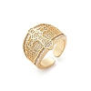 Brass Micro Pave Clear Cubic Zirconia Open Cuff Rings for Women RJEW-A059-04G-2