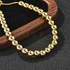 Rack Plating Brass Round Beaded Slider Bracelet for Women BJEW-B066-01A-01-2