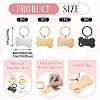 4Pcs 4 Styles Stainless Steel Keychains KEYC-TA0004-81A-3