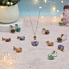 2 Sets Mixed Stone Chip Heart Glass Wishing Bottle Pendants FIND-DC0005-62-4