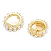 Brass & ABS Imitation Pearl Stud Earrings EJEW-K293-20G-2