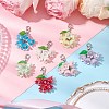 7Pcs Flower ABS Plastic Imitation Pearl & Acrylic Pendant Decorations HJEW-JM02882-1