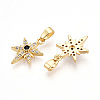 Brass Micro Pave Cubic Zirconia Pendants KK-T070-59A-G-2