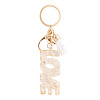 Alloy & Resin Tassel Keychainss AJEW-TADJ0001-20G-03-1