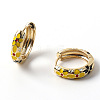 Flower Enamel Hoop Earrings EJEW-G290-03G-B-3