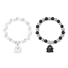 2Pcs Halloween Alloy Enamel Charm Bracelets BJEW-JB12106-2
