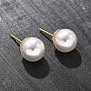 Brass ABS Imitation Pearl Stud Earrings EJEW-B132-01C-G-3