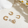4Pcs Triple C-Shaped Alloy Micro Pave Clear Cubic Zirconia Cuff Earrings EJEW-WR0001-011-9