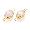 Brass ABS Imitation Pearl Connector Charms KK-N286-02B-G-2