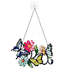 Stained Acrylic Window Planel with Iron Chain & Hook HJEW-WH0036-82B-1