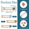 3Pcs 3 Colors Rack Plating Brass Micro Pave Cubic Zirconia Brooch Finding KK-TA0001-32-3