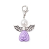 Acrylic Heart Angel Pendant Decorations HJEW-JM04186-4