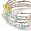 Glass Beads Five Loops Wrap Bracelets BJEW-JB09056-04-5