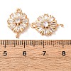 Brass Pave Clear Cubic Zirconia Connector Charms CU-CBAEC99-09G-3