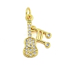 Rack Plating Brass Micro Pave Clear Cubic Zirconia Pendants KK-U021-06G-1