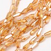 Faceted Rainbow Plated Teardrop Electroplated Glass Beads Strands EGLA-F104-05A-1