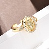 Religion Brass Micro Pave Cubic Zirconia Cuff Open Rings RJEW-F204-06G-4