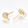 Brass Stud Earring Findings X1-KK-T038-293G-1