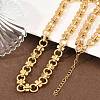 8MM 304 Stainless Steel Twisted Ring Link Chain Necklaces NJEW-Z105-04G-04-1