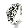 Owl Alloy Open Cuff Rings RJEW-K275-41AS-1