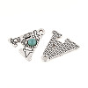 Synthetic Turquoise & Alloy Pendants PALLOY-H146-01AS-A-2