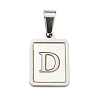 304 Stainless Steel Pave Natural White Shell Pendants STAS-S130-03P-D-1