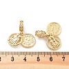 Rack Plating Brass Micro Pave Clear Cubic Zirconia Ruropean Dangle Charms KK-C063-11G-3