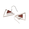 Natural Carnelian Triangle Dangle Earrings EJEW-Z024-10B-P-2