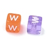 Spray Painted Transparent Acrylic Beads MACR-K365-07W-2