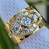 Brass Micro Pave Cubic Zirconia Finger Rings FS-WG4CA91-04-1