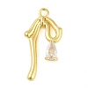 Brass Micro Pave Clear Cubic Zirconia Pendants KK-L219-08G-1