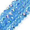 Electroplate Transparent Glass Beads Strands EGLA-A046-01C-16-1