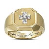 Square with Cross Pattern Alloy with Crystal Rhinestone Finger Rings FS-WG4A2D8-25-1