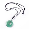 Adjustable Natural Green Aventurine Pendant Necklaces NJEW-A125-C02-1