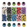 Round Evil Eye Resin Beads RESI-GA0001-03B-1