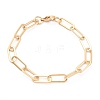 PVD Vacuum Plating 304 Stainless Steel Paperclip Chain Bracelets BJEW-O185-02G-1