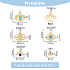 DICOSMETIC 10Pcs 5 Style Eye Brass Micro Pave Cubic Zirconia Charms KK-DC0003-49-2